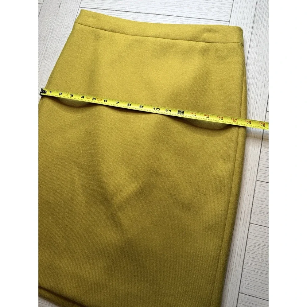 J Crew No 2 Pencil Skirt‎ Mustard Yellow 100% Wool Lined Sz 2. Classic. Workwear